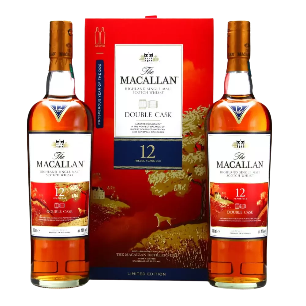 73213615.webp The Macallan 12 Year Old Double Cask / Year of the Dog 700ml 40% - Image 1