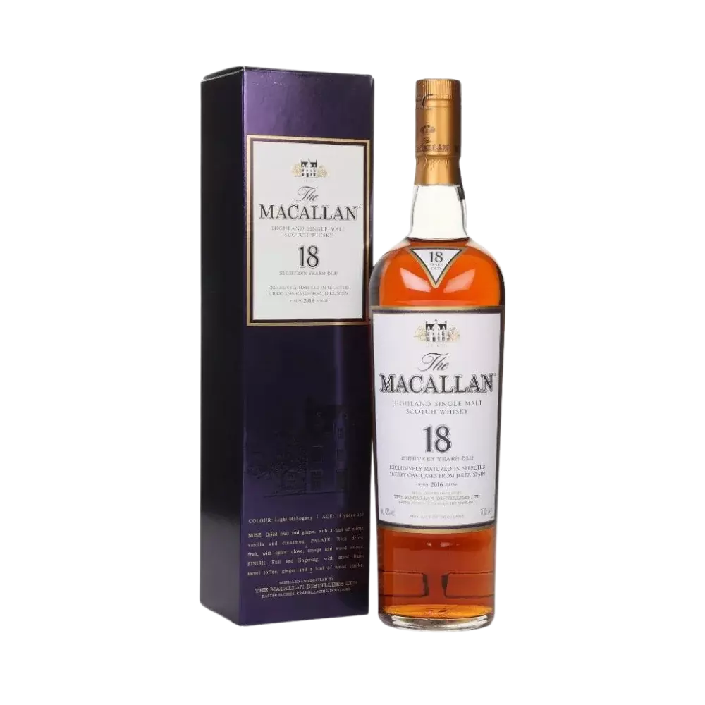 74000271.webp The Macallan 18 Year Old Sherry Oak (2016 Release) 700ml 43% - Image 1