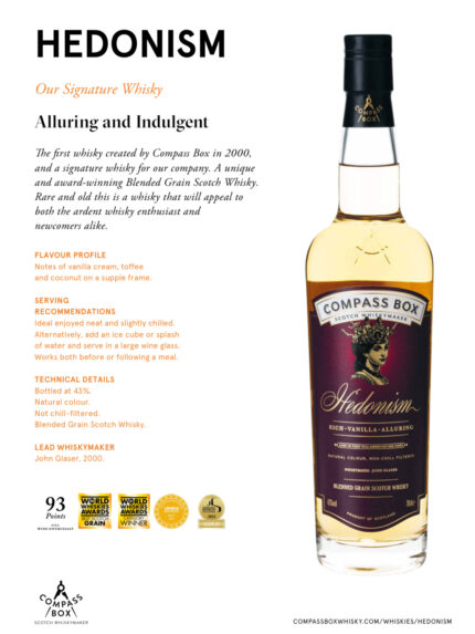 Compass Box Hedonism Blended Grain Scotch Whisky 700ml 43%