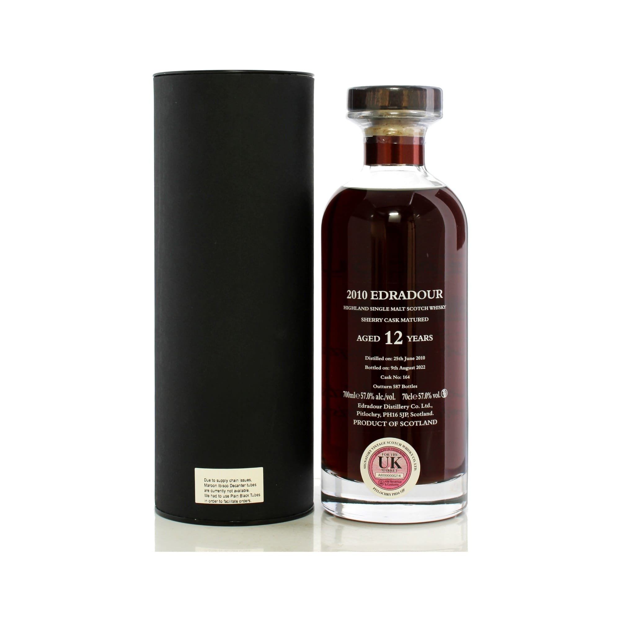 Edradour 2010 Single Cask 12 Year Old #164 700ml 57% Edradour 2010 Single Cask 12 Year Old #164 700ml 57%