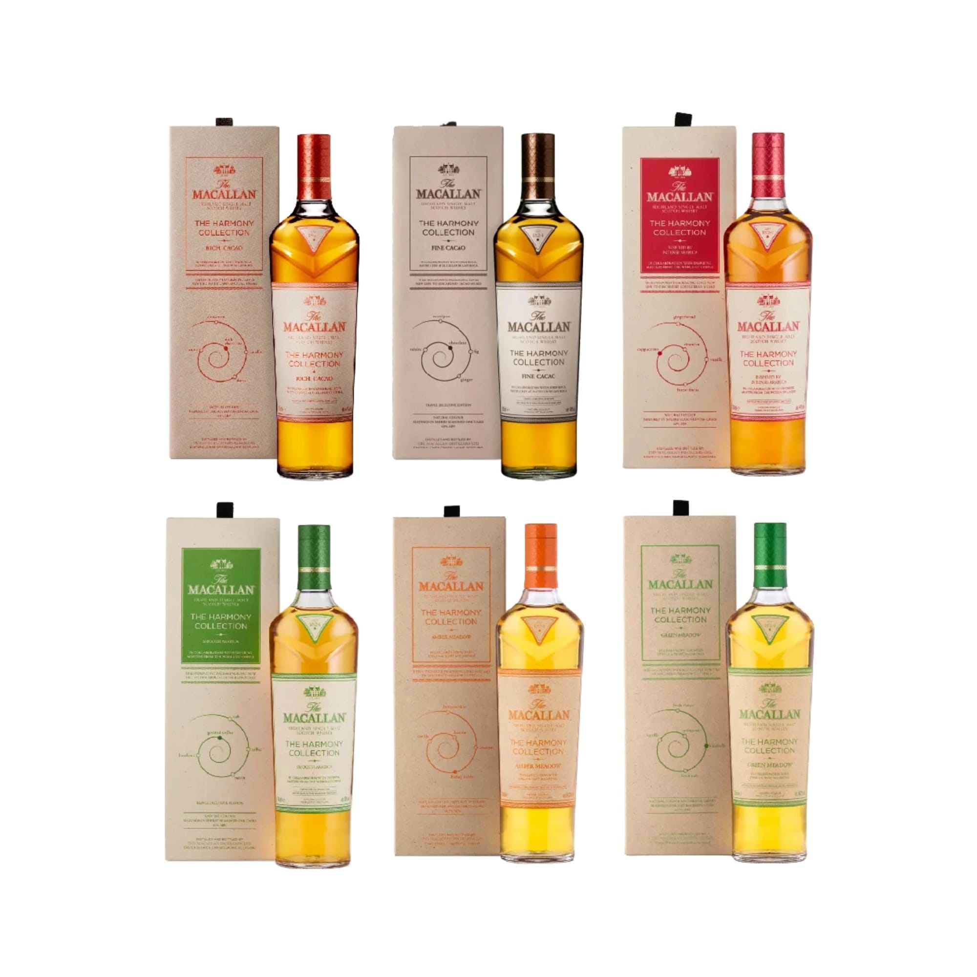 Macallan Harmony Full Collection of 6 Bottles (6 x 700ml, 40% - 44.2% ABV) Macallan Harmony Full Collection of 6 Bottles (6 x 700ml, 40% - 44.2% ABV)