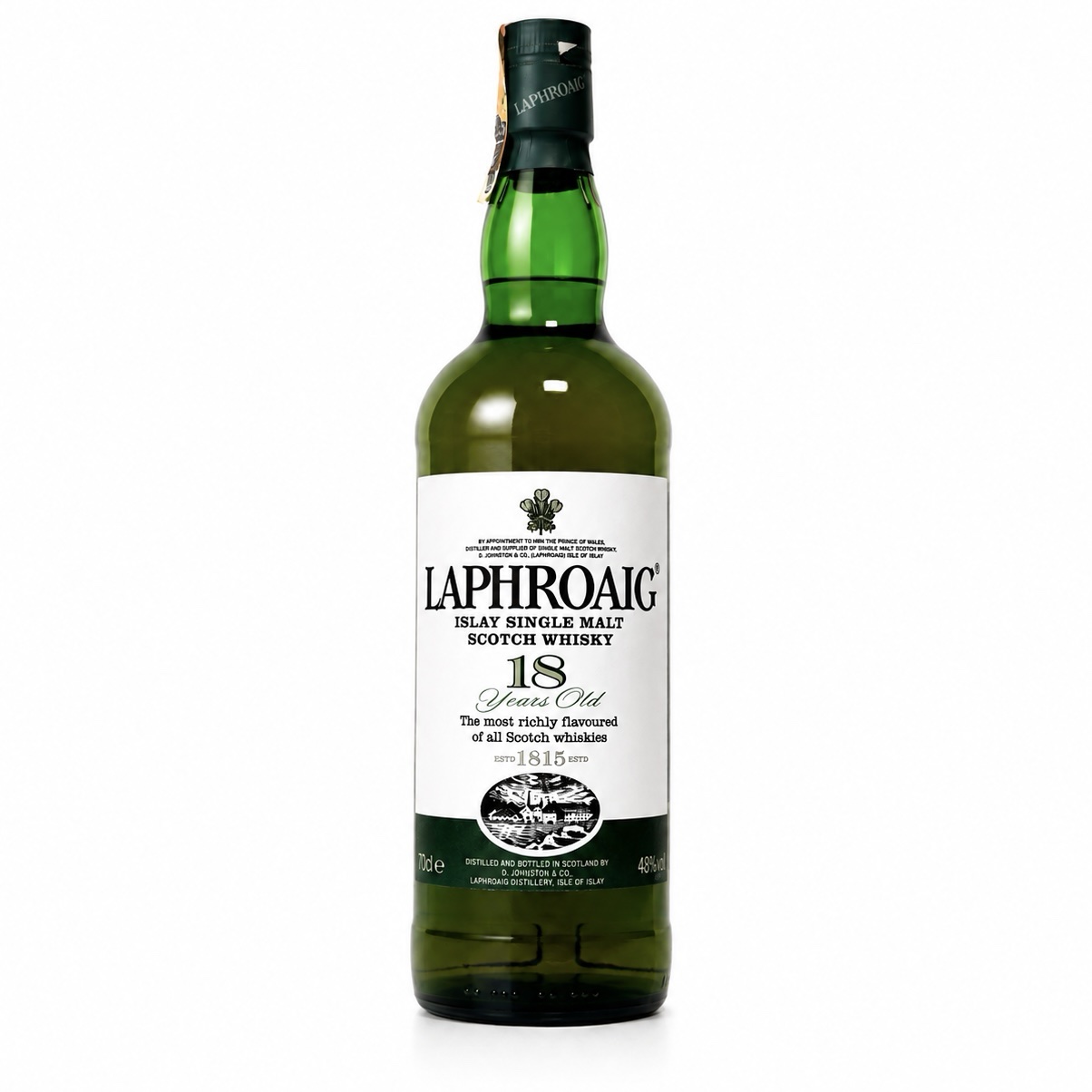 e7992878-9c40-4992-8b83-39cc2958396c-4 Laphroaig 18 Year Old Pre 2013
700ml 48% (no box) - Image 1