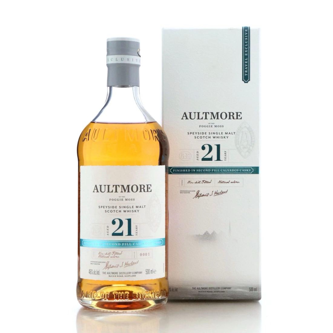 img_9414 Aultmore 21 Year Old Finished in Second Fill Calvados Casks 500ml 46% - Image 1