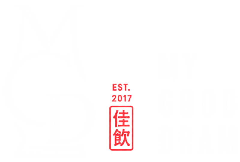 My Good Dram logo, white on transparent