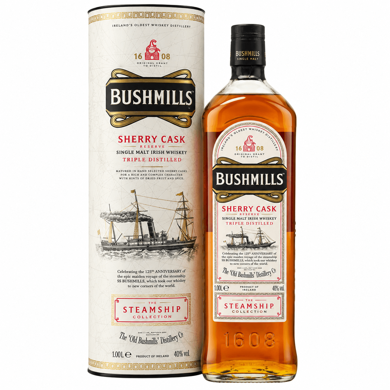 200cc0a4-9d22-4d60-8f0d-96bac6ffdd59 Bushmills Sherry Cask Reserve – The Steamship Collection 1L 40% - Image 1