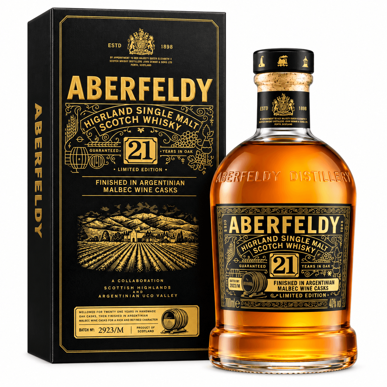 d3ed971a-412d-465b-876a-8b8c515e2dbc-2 Aberfeldy 21 Years Old Madeira Cask Finish Limited Edition 700ml 40% - Image 1